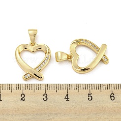 Brass Micro Pave Clear Cubic Zirconia Pendants&nbsp;ZIRC-P113-07F-G