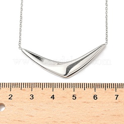 304ステンレススチール製V字型ペンダントネックレス（女性用）  変色しない  ステンレス鋼色  15.71インチ（39.9cm）&nbsp;NJEW-Z086-01P