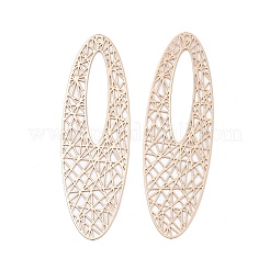 Brass Filigree Big Pendants&nbsp;KK-B064-02LG