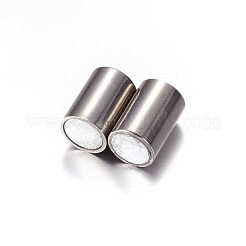 Tarnish Resistant Column 304 Stainless Steel Magnetic Clasps with Glue-in Ends&nbsp;STAS-I026-02