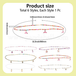 6Pcs 6 Styles Glass Seed Beads Stretch Waist Chains for Women&nbsp;AJEW-CY0001-17