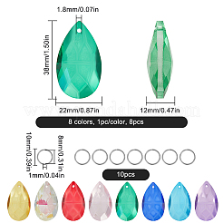 DIY Teardrop Glass & Stainless Steel Keychain Making Kit&nbsp;DIY-SP0001-22