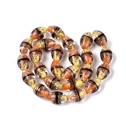 Two Tone Color Handmade Foil Glass Beads&nbsp;FOIL-Q001-01C