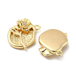 Brass Micro Pave Clear Cubic Zirconia Pendants&nbsp;KK-H460-25G
