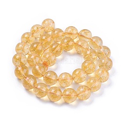 Natural Citrine Beads Strands&nbsp;G-E326-12mm-01