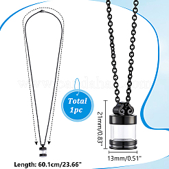304 Stainless Steel with Glass Cylinder Bottle Urn Ashes Pendant Necklaces&nbsp;NJEW-ME0001-27EB