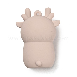 クリスマスPVCビッグペンダント  鹿  46x34x20mm  穴：2mm&nbsp;KY-D018-01E