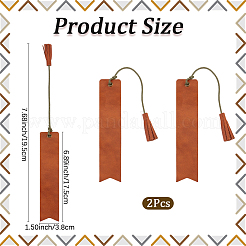 2Pcs Cowhide Bookmarks with Tassel&nbsp;AJEW-CL0002-71