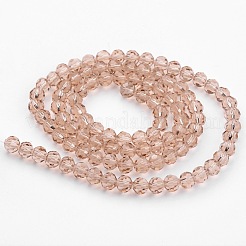 クリアガラスビーズ連売り  模倣オーストリアクリスタル  ファセット（32ファセット）  ラウンド  モカシン  8mm  穴：1mm  約65~67個/連  49~50cm&nbsp;X-GLAA-G013-8mm-90