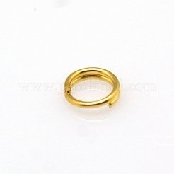 304 304ステンレス鋼スプリットリング  ダブルループ丸カン  ゴールドカラー  5x1.2mm  内径約3.8mm&nbsp;STAS-I326-01G