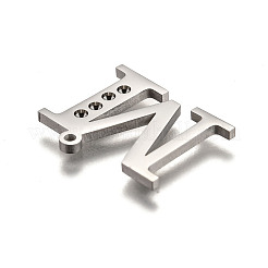 Tarnish Resistant 304 Stainless Steel Letter Pendant Rhinestone Settings&nbsp;STAS-Y006-61P-M