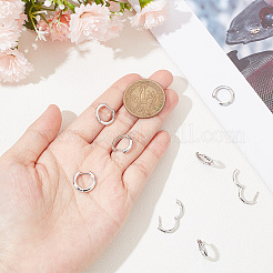 女性用真鍮マイクロパヴェキュービックジルコニアフープピアス  リング  プラチナ  13x13.5x2mm  ピン：0.8mm&nbsp;EJEW-WH0013-97P