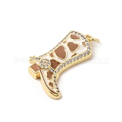 Brass Micro Pave Cubic Zirconia Pendants&nbsp;KK-H267-112G-02