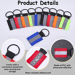 10Pcs 5 Colors Rectangle Polyester Pendant Keychains&nbsp;KEYC-CN0001-13