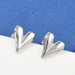 Non-Tarnish 304 Stainless Steel Heart Stud Earrings for Women&nbsp;X-EJEW-F300-09P