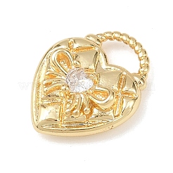 Brass Micro Pave Clear Cubic Zirconia Pendants&nbsp;KK-G545-14G