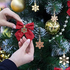 20個10色クリスマススタイル合金エナメルペンダント  ライトゴールド  スノーフレーク  ミックスカラー  20.5~29x16~22.5x1.5~3.5mm  穴：1.5~2mm  2個/スタイル&nbsp;ENAM-YW0004-39