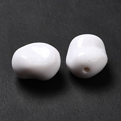 不透明なアクリルビーズ  ナゲット  ホワイト  16x14x11mm  穴：1.8mm  約333個/500g&nbsp;MACR-J123-05