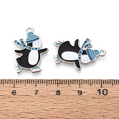 Rack Plating Alloy Enamel Penguin Pendants&nbsp;ENAM-T024-65A-P