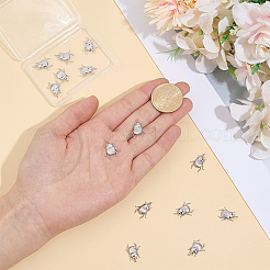 真鍮製ペンダント14個  昆虫チャーム  カドミウムフリー＆ニッケルフリー＆鉛フリー  プラチナメッキ  17x13.5x3mm  穴：1.6mm&nbsp;KK-BC0015-80P