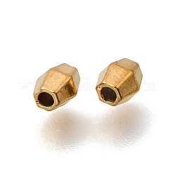 304ステンレススチールビーズ  イオンプレーティング（ip）  多面カット双円錐形  18KGP本金メッキ  5x3.5x4mm  穴：1.4mm&nbsp;STAS-L315-006G