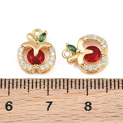 Brass Micro Pave Colorful Cubic Zirconia Charms&nbsp;CU-CBA804C-03G