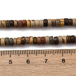 天然ピカソジャスパー/多色ジャスパービーズ連売り  ディスク  ヒシビーズ  4~5x2~2.5mm  穴：0.7mm  約160個/連  15''（38.1センチメートル）&nbsp;G-L624-I15-2x4mm