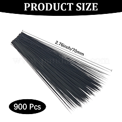 ニードルフェルト工芸用プラスチック模造動物のひげ900個。  ブラック  70x0.1mm&nbsp;DIY-CY0002-72A