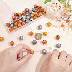 食品グレードのシリコーン焦点ビーズ  ラウンド  ミックスカラー  15mm  穴：2.3mm  3色  15個/カラー  45pc&nbsp;SIL-PH0001-29A