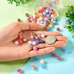 120Pcs 8 Colors Frosted & Gradient Color Opaque Resin Beads&nbsp;RESI-TA0003-85