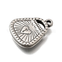 304ステンレスペンダント  変色防止  南京錠チャーム  ステンレス鋼色  18.5x15.5x2.5mm  穴：1.6mm&nbsp;STAS-H477-08P
