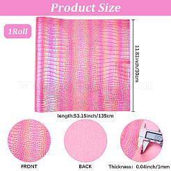 クロコダイル柄PUレザー生地  クラフト用品  淡いバイオレットレッド  1350x298x1mm&nbsp;DIY-WH20062-47D