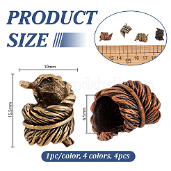 4Pcs 4 Colors Brass Beads&nbsp;KK-OC0001-66