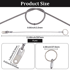 8Pcs 304 Stainless Steel Cable Sheathed&nbsp;AJEW-GF0012-65A