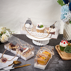 18 Sets 3 Styles Portable Transparent Plastic Swiss Cake Roll Sandwich Holder Box&nbsp;CON-NB0002-13