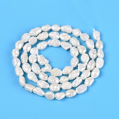 天然バロックケシパールビーズ連売り  培養された淡水パールビーズ  研磨両側  乳白色  3.5~10x3~5x2~4mm  穴：0.5mm  約62~76個/連  15.16~15.94インチ（38.5~40.5cm）&nbsp;LS-PEAR-N031-01B