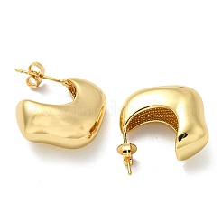 Rack Plated Chunky Letter C Brass Stud Earrings for Women&nbsp;EJEW-Z048-13G