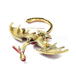 Dragon Alloy Rhinestone Brooches&nbsp;JEWB-K018-08AG-01