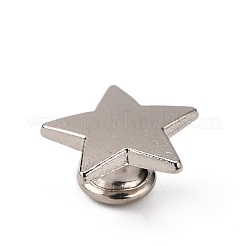 合金リベットスタッド  財布用  バッグ  ブーツ  革工芸装飾  スター  プラチナ  12x12x8mm&nbsp;PALLOY-WH0022-01C-P