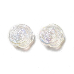 UVメッキ透明アクリルビーズ  ABカラーメッキ  ローズ  透明  17x16.5x8mm  穴：2mm&nbsp;PACR-M001-02
