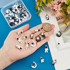 40個10スタイルアロイペンダント  アクリルと  宇宙飛行士  ミックスカラー  17.2~22x9~13x4.5mm  穴：1.2~1.5mm  4個/スタイル&nbsp;FIND-PH0010-63
