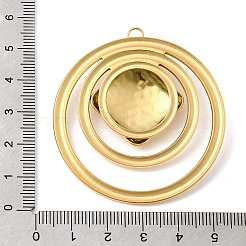304ステンレススチール製ビッグペンダント  円形と菱形のチャーム  ゴールドカラー  52x49.5x7mm  穴：3.5x2.5mm&nbsp;STAS-G390-03G