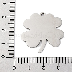 ステンレスペンダント201個  レーザー切断  クローバーチャーム  変色防止  ステンレス鋼色  30x30x1.5mm  穴：2mm&nbsp;STAS-Q342-33P