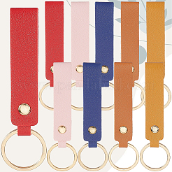 10Pcs 5 Colors PU Leather Keychain with Iron Belt Loop Clip for Keys&nbsp;KEYC-CL0001-07B