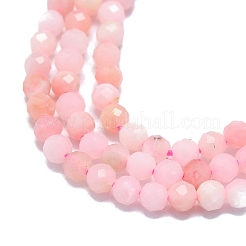 天然石ピンクオパールビーズ連売り  多面カット  ラウンド  3mm  穴：0.5mm  約138~142個/連  38cm&nbsp;G-G106-C04-02