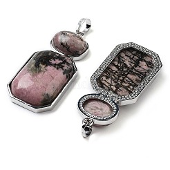 Natural Rhodonite Human Body Shaped Pendants&nbsp;G-P552-03P-07