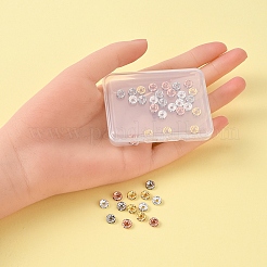 40Pcs 4 Colors Brass with Crystal Rhinestone Spacer Beads&nbsp;KK-YW0001-39