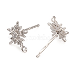 Rhodium Plated 925 Sterling Silver Ear Stud Findings&nbsp;STER-F058-01P-05