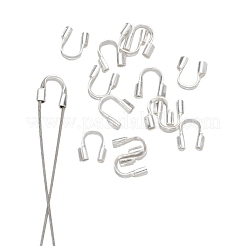 真鍮製U字カンU字金具  銀色のメッキ  約4 mm幅  長さ5mm  厚さ1mm  穴：0.5mm&nbsp;KK437-S
