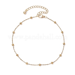 304 Stainless Steel Ball Cable Chain Anklets&nbsp;AJEW-AN00643-01